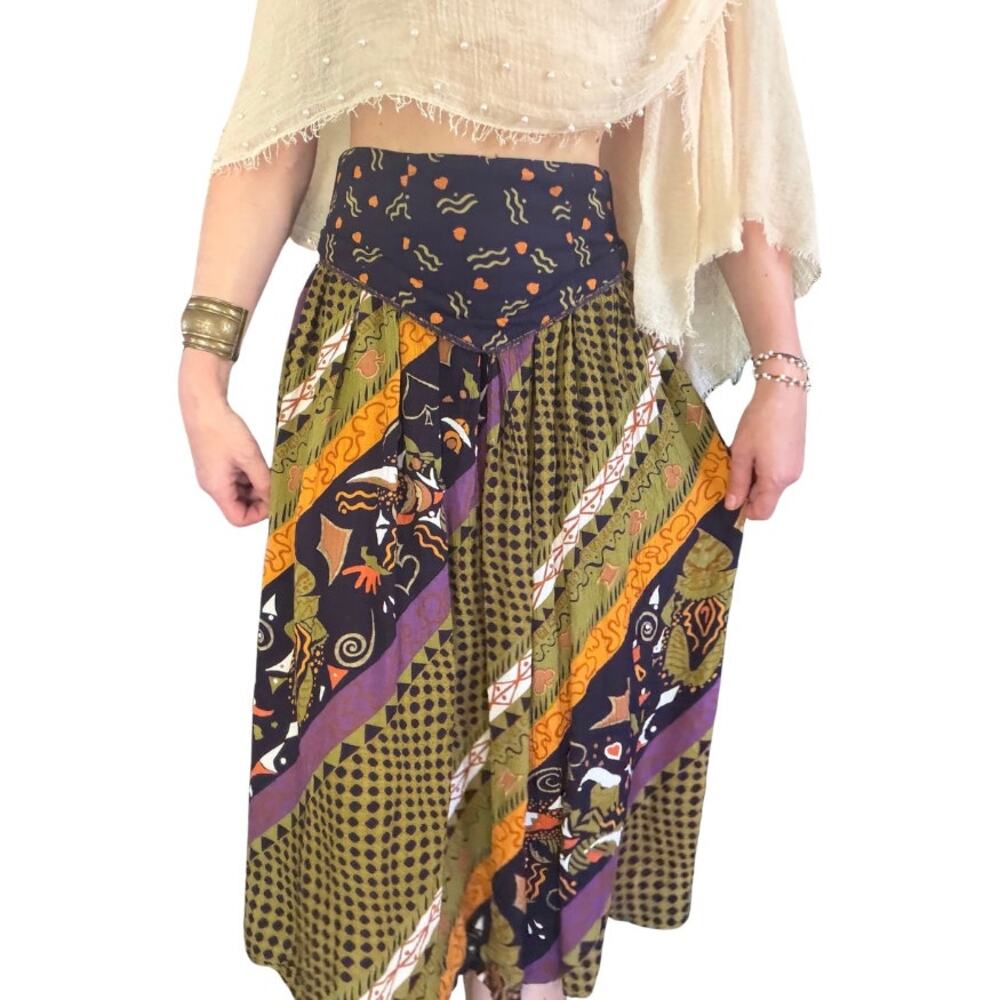 True Vintage 90s Boho Whimsy Midi Skirt - Picture 7 of 12